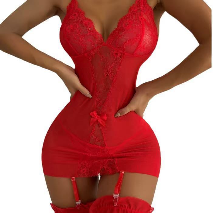 Nuisette en dentelle avec Jarretière