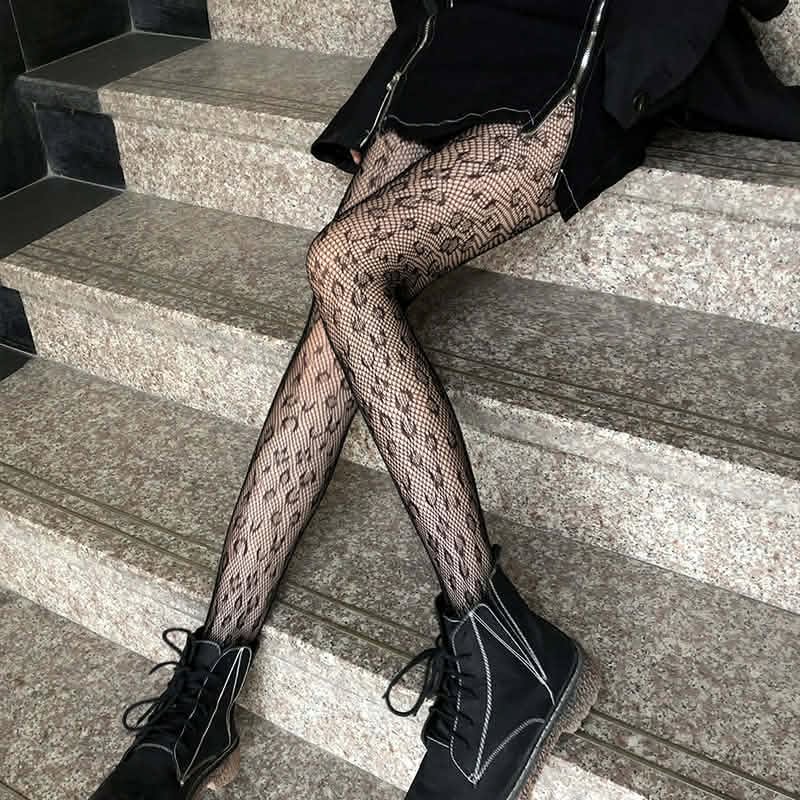 collants Résille Motif Léopard