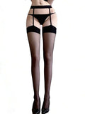 Bas porte-jarretelles tout-en-un (ou Collants effet porte-jarretelles).