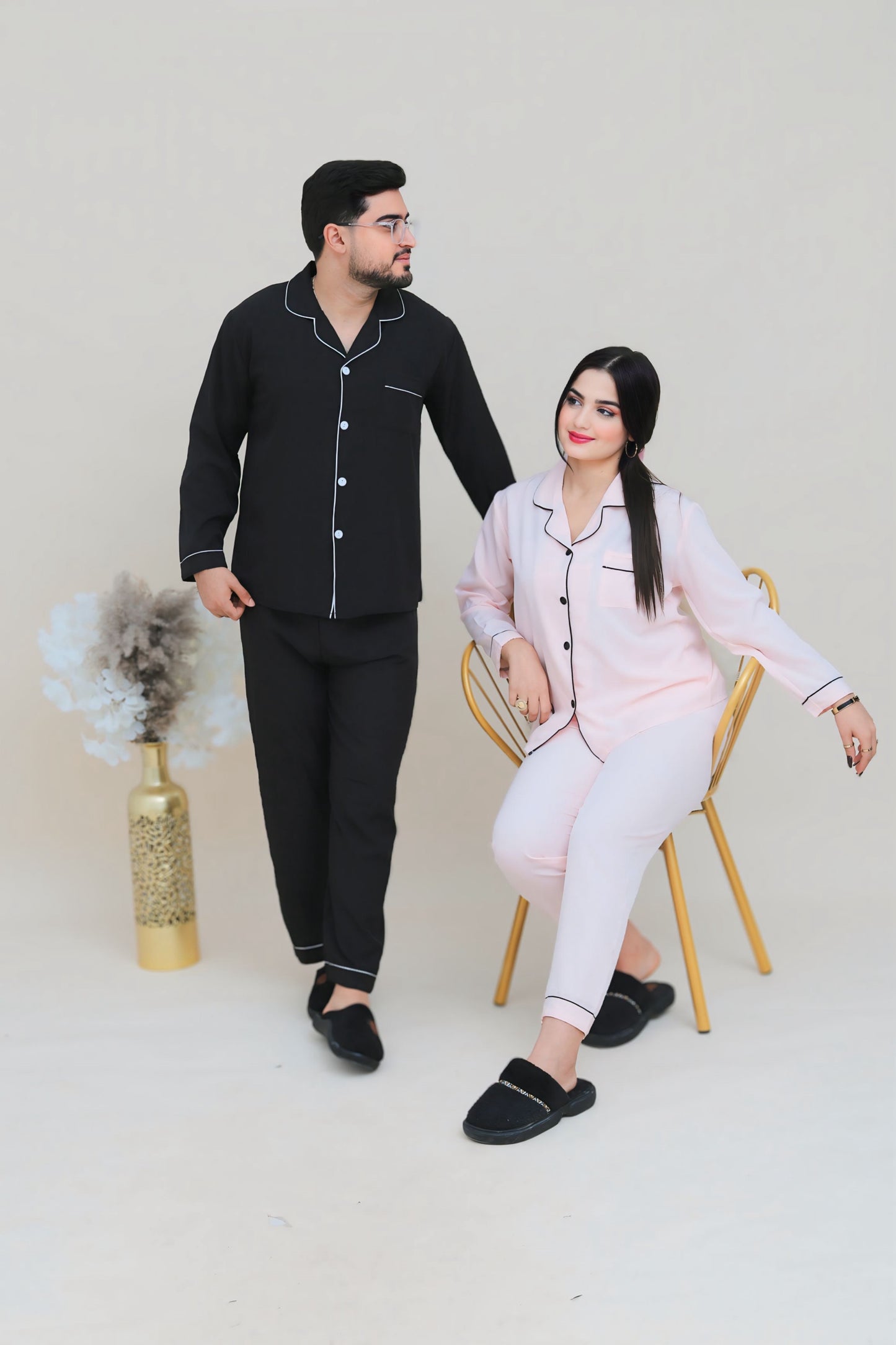 Pyjama de Couple manche longue  (2 pyjamas)